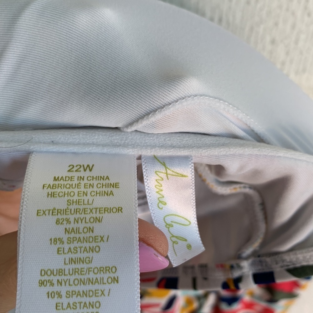 Anne Cole Colorful Underwire Twist Front Bikini Bright Swim Top sz 22 W - Picture 9 of 10
